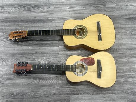 2 ACOUSTIC GUITARS - FIRST ACT / SKYLARK (BOTH NEEDING A NEW STRING OR TWO)