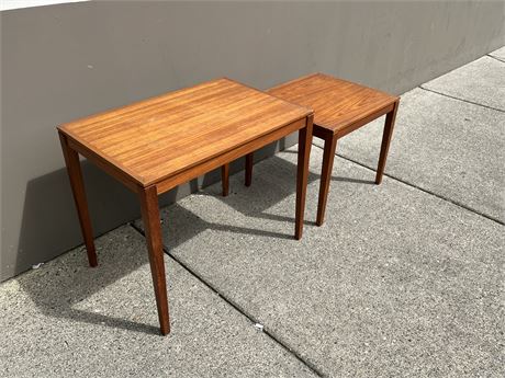 MCM TEAK TABLES BY BENT SILBERG NOBEL - MADE IN DENMARK -LARGER ONE 24”x19”x16”