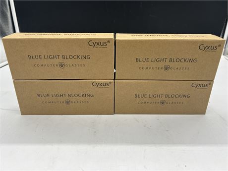 4 NEW CYXUS BLUE LIGHT BLOCKING COMPUTER GLASSES