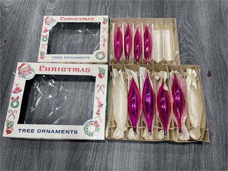 2 BOXES OF VINTAGE CHRISTMAS GLASS TREE ORNAMENTS