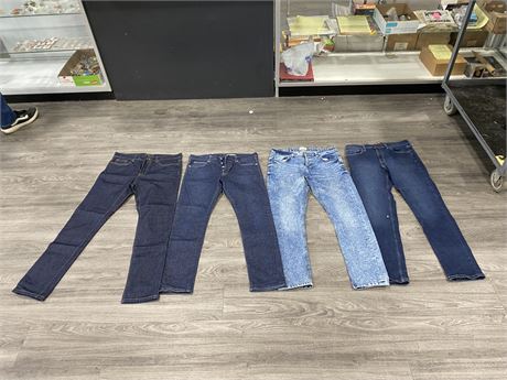 5 PAIRS OF MISC JEANS - SEE PICS FOR SIZES