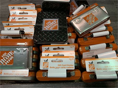 BOX OF “NEW” HOME DEPOT GIFT CERTIFICATE HOLDERS