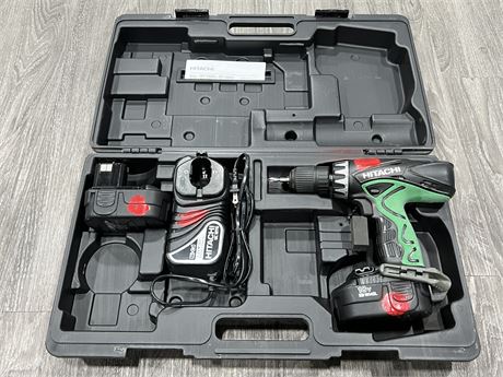 HITACHI CORDLESS DRILL W/BATTERIES & CHARGER