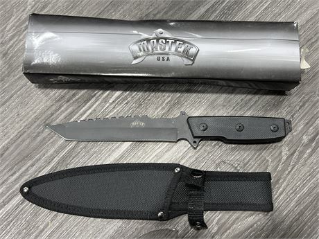 NEW MASTER USA KNIFE W/SHEATH (12” long)