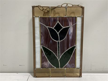 VINTAGE STAINED GLASS PIECE (11”x16”)