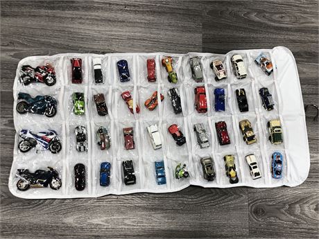 40 PIECE DIE CAST MATCHBOX AND OTHER CARS AND MOTORCYCLES