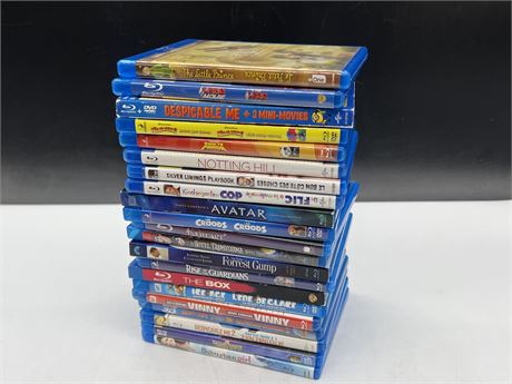 20+ ASSORTED BLURAYS - MOSTLY GOOD KIDS TITLES