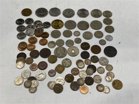 LARGE LOT OF MISC COINS (Includes silver)