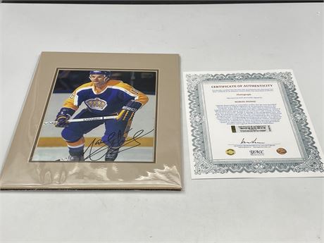 MARCEL DIONNE SIGNED PHOTOGRAPH MATTED TO 11”x14” W/COA