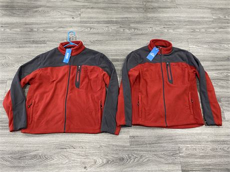 2 NWT RED OUTDOOR SPORTS FLEECE JACKET - SIZE M/2XL
