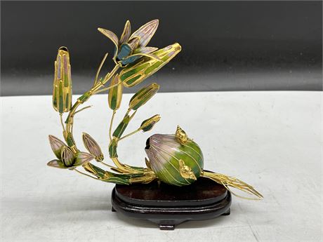 CLOISONNÉ LILY FLOWER ON STAND (8” tall)