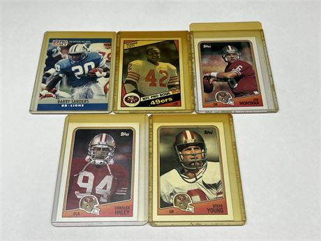 (5) MISC NFL CARDS - LATE 80’s EARLY 90’s