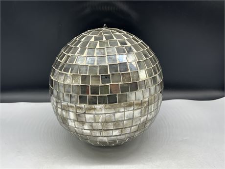 HANGING DISCO BALL - SOME PIECES ARE A LITTLE LOOSE 10” DIAMETER