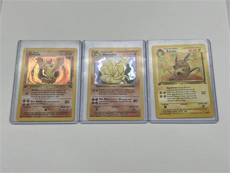 (3) 1990’s POKÉMON CARDS - 2 FIRST EDITIONS