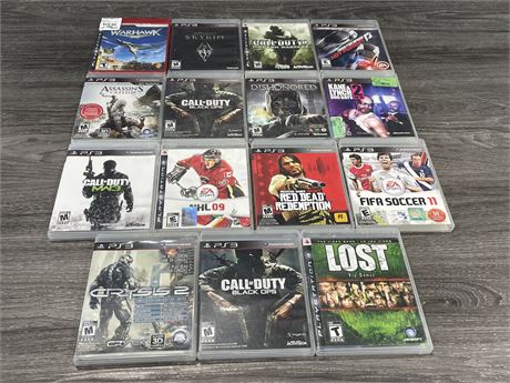 15 PS3 GAMES (WARHAWK IS NEW)