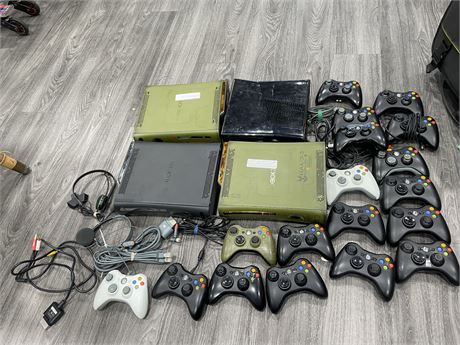 XBOX 360 HARDWARE LOT FOR PARTS OR REPAIR (AS IS)