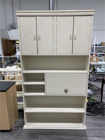 LARGE WHITE WOOD CABINET (86” tall, 48” wide)