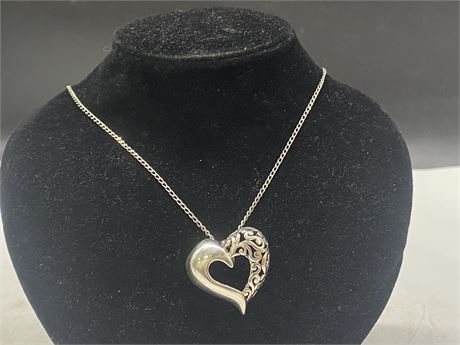 925 STERLING NECKLACE W/ HEART PENDANT