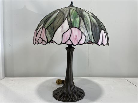LARGE STAINED GLASS LAMP (19” TALL)