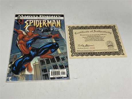 MARVEL KNIGHTS SPIDER-MAN #1 SIGNED BY TERRY & RACHEL DODSON W/COA