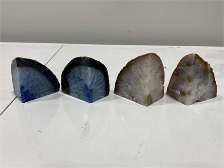 4 AGATE BOOKENDS