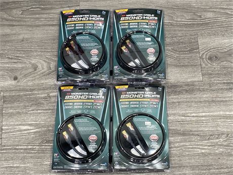 4 MONSTER CABLE 850HD FOR HDMI - (TWO 1 METER & TWO 2 METER)