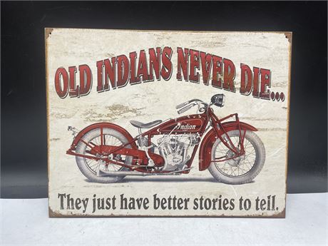 INDIAN MOTORCYCLE SIGN 16”x13”