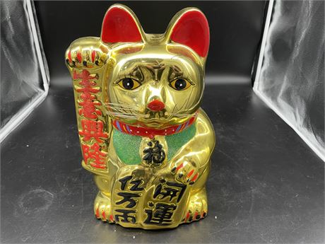 HAND PAINTED ASIAN CAT COIN BANK 14” TALL