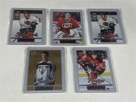 5 FLEER ULTRA NHL ROOKIE CARDS (Stars)