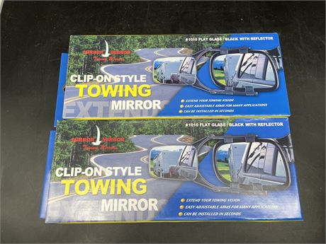 2 NEW CLIP ON STYLE TOWING MIRROR