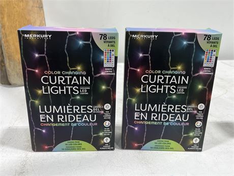 2 NEW COLOR CHANGING CURTAIN LIGHTS