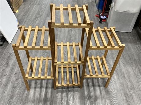 7 TIER WOOD PLANT STAND (28.5” x 9” x 28” )