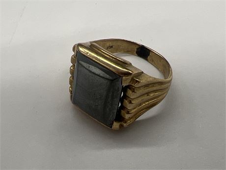 10K GOLD MENS RING W/STONE SIZE 7.25