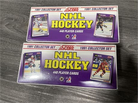 2 SEALED SCORE NHL HOCKEY CARDS 1991 COLLECTOR SET