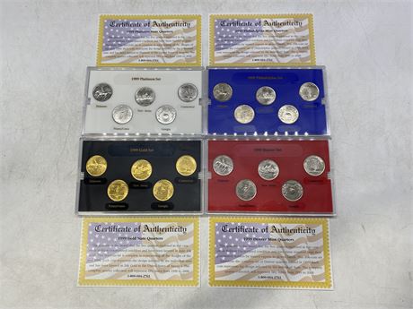 4-PACK 1999 UNITED STATES QUARTER COLLECTION COIN SETS