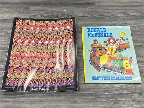 VINTAGE MCDONALD’S POSTER (22”X28”) & COLOURING BOOK