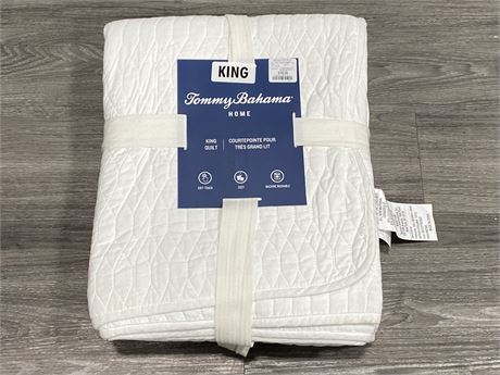 NWT TOMMY BAHAMA KING SIZED WHITE QUILT