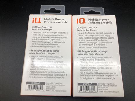 (2) IQ MOBILE CHARGERS