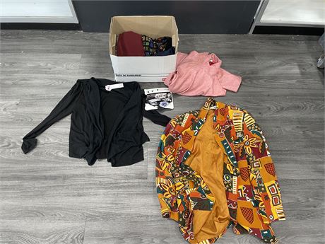 BOX OF NEW + LIKE NEW LADIES CLOTHES