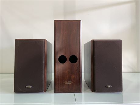 TEAC SW-1 SUBWOOFER / (2) TEAC 2 WAY SPEAKER SYSTEMS