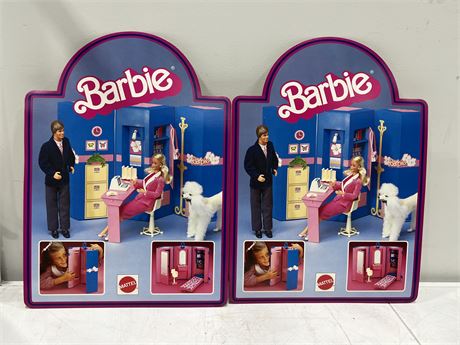 (2) 1980s BARBIE SHOP SIGNS (17”x24”)