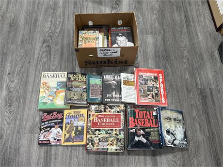 LARGE LOT OF MOSTLY HARD COVER BASEBALL BOOKS