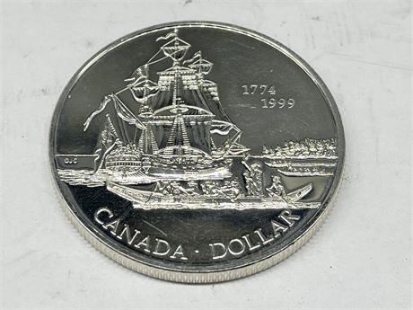 CANADIAN SILVER DOLLAR “THE VOYAGE OF JUAN PEREZ” 1999