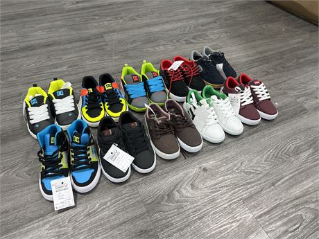 10 BRAND NEW PAIRS OF ETNIES & DC SKATER SHOES / SHOES - APPROX SIZES 1-3