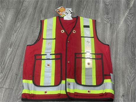 (NEW WITH TAGS) BIG K CLOTHING RED SAFTEY VEST SIZE XXL