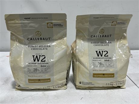 (2) 5.5LB BAGS OF CALLEBAUT BELGIAN CHOCOLATE