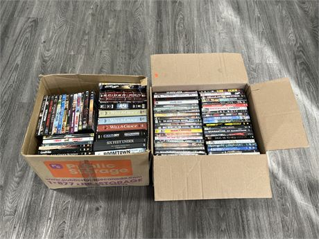 2 BOXES FULL OF MISC DVDS