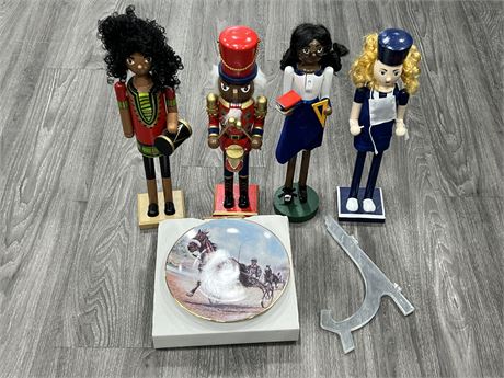 4 NUTCRACKERS (16” tall) & COLLECTOR PLATE