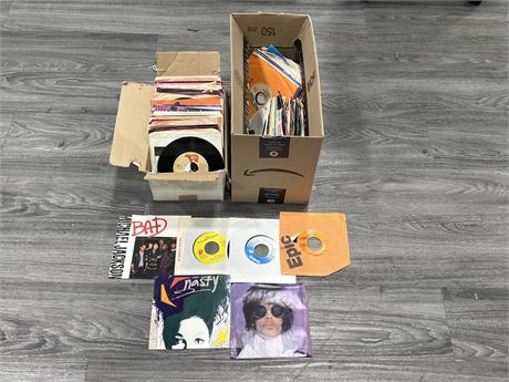 LARGE LOT OF MOSTLY QUALITY TITLE 45 RECORDS - CONDITION VARIES