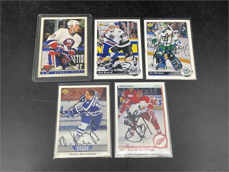 5 SIGNED 90’s CARDS